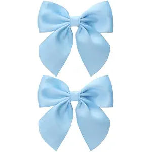3.5 Inch Cheer Bow Clips for Women Girls Thick Ribbon Boutique Alligator Clips with Tails Hair Accessories for Older Kids Children Young Girls 2 Pcs (Light Blue)