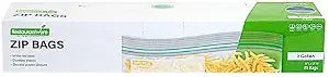 Restaurantware-Bag Tek 2 Gallon Storage Zip Bags, 25 Disposable Zipper Pouch Bags - Double Zipper, Greaseproof, Clear Plastic Zip Bag, With Write-On-Label, For Food Organization And Storage