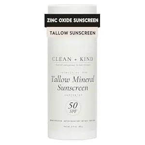 Organic Beef Tallow Sunscreen SPF 50 Zinc Oxide Unscented