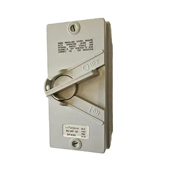 Outdoor Disconnect Switch Box, 440V 63A 3P Enclosed Safety Isolation Switches,IP66 Waterproof Power Isolator On-Off Breaker Box with 6mm Safety Lock for Motor control, Toggle, Circuit Break, Generator