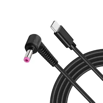 GINTOOYUN Type C to 90 Degree DC 4.8 x 1.7 mm Power Charging Cable USB-C Male Output to DC Input Power PD Charge Cable fit for Laptop 65W 9V 12V 15V 20V(59inch)