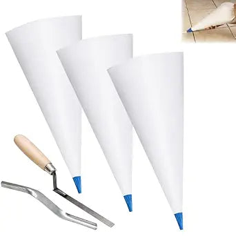 Biaungdo 3 Pack Tile Grout Masonry Mortar Bag Set, Blue