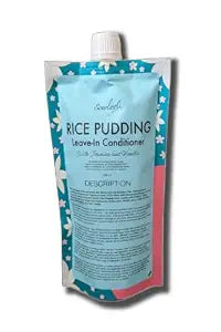 Ecoslay Rice Pudding Leave-In Conditioner for Curly & Dry Damaged Hair - Moisturizer & Detangler, Strengthens Fine Hair, Men & Women, 16oz