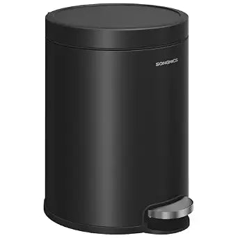 SONGMICS Bathroom Trash Can, Soft-Close, 1.6 Gallon (6 L), Stainless Steel