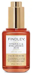 Findley All-in-One Face Serum with Vitamin C and Hyaluronic Acid - Hydrating & Anti-Aging | Promotes Youthful, Radiant Skin | Reduces Fine Lines & Wrinkles (2 Fl Oz)