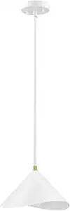 Globe Electric 1-Light Pendant Light, Matte White Metal Shade with Brass Accent, Organic Modern Pendant for Dining Room, Kitchen Island, or Living Room