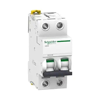 Schneider Electric A9F74216 IC60N Circuit Breaker, Acti9, 2P, 16A, Curvature C, 50/60 Hz, White