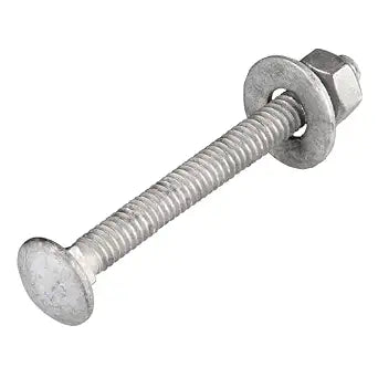5/16" x 3" Hot Dip Galvanized Grade 307A Carriage Bolt Kit, 50 Pack, Comes with 5/16" USS Flat Washers & 5/16"-18 Hex Nuts, Heavy Duty Exterior Construction Use