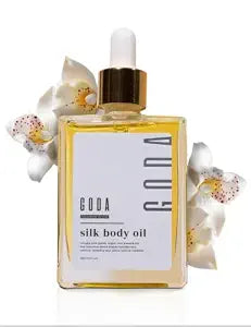 GODA Silk Body Oil Women - Firming Anti Aging Moisturizing Formula, Crepey Skin Hydrating After Shower, Scented Organic Blend Premium Skincare