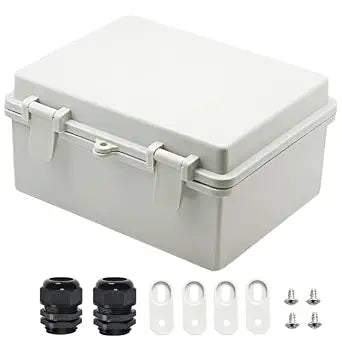 Zulkit Junction Box ABS Plastic Dustproof Waterproof IP65 Electrical Boxes Hinged Shell Outdoor Universal Project Enclosure 8.7 x 6.7 x 4.3 inch (220x170x110 mm)