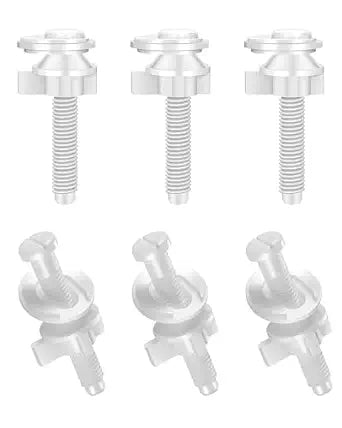 6 Pack Toilet Seat Screws Replacement LWTCUJOH Plastic Toilet Seat Hinge Bolts Plastic Nuts and Washers Parts Kit for Top Toilet Seat-White