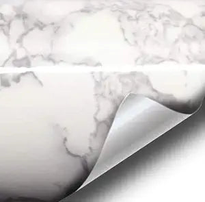 VViViD Architectural White Grey Marble Gloss Vinyl Film Contact Paper 16" x 6.5ft Roll