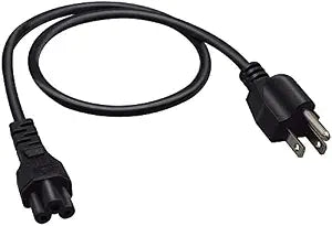 Toptekit US 3 Prong Mickey Mouse Short Power Cord, USA NEMA 5-15P Male to IEC320 C5 Female Laptop Power Cable, 3-Prong Notebook/Laptop AC Power Cord 2ft/60cm