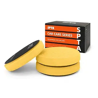 Yellow Medium Cut Pad, Buffing Polishing Pads, SPTA 3Pcs 6.5 Inch Face for 6 Inch 150mm Backing Plate Compound Buffing Sponge Pads For Car Buffer Polisher Compounding, Polishing and Waxing -X00224Y6B3