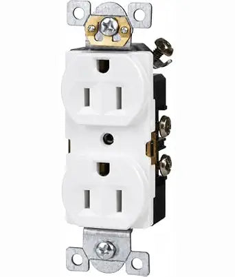 White, Standard Duplex Receptacle, Standard Self-Grounding Outlet