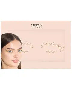 Cat Eye Crystal Eye Jewels in Gold by Mercy London Beauty Costume Accessories Face Gems Jewels All in One Stick On Sticker