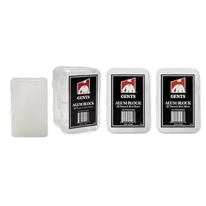 Gents Alum Block in Plastic Case | Upgrade Your Shave - Soothing Aftershave Solution for Shaving Razor Burn Relief - Travel Friendly Durable Plastic Case Included (3.5 Ounces Pack of 3)