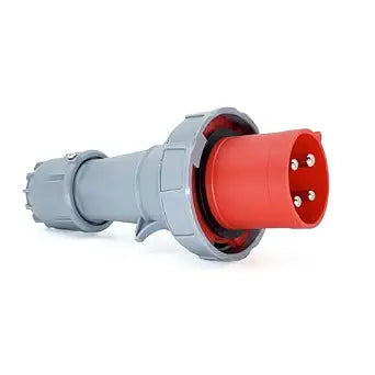 63A 4Pin Male Plug,(Compatible with 60amp) Industrial Waterproof Connector,Quick-Assembly Screw-Terminatio IP67 Aviation 3Phase Plug for High-Power Equipment,IEC60309 3P+E 6H
