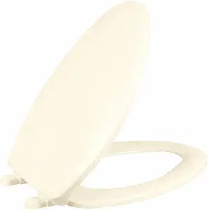 VICAR M-100 Slow Close Elongated Toilet Seat  No Slam Quiet Close, Closed Front, Adjustable Fit, Durable Plastic, Biscuit