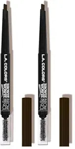 L.A. COLORS Browie Wowie Brow Pencil, Medium Brown CBP405 (Pack of 2)