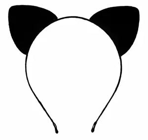 ASHONE Cat Ears Headband for Women Cheetah Ears Headband Costume Hair Accessories for Halloween Party Cosplay (Black, One Size)