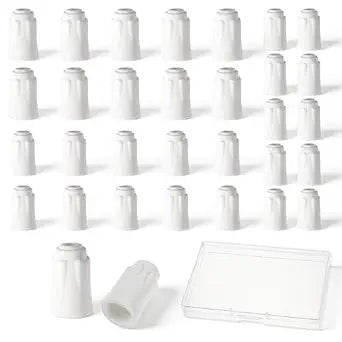 30 PCS Ceramic Wire Nuts, White High Temp Wire Connectors, 18-8, 22-10, 22-14 AWG High Temperature Wire Connectors, Electrical Wire Nuts for Electrical Repairs(Small, Medium, Large)