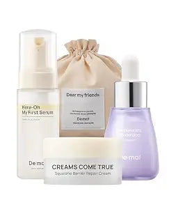 Demaf 3-Step Trial Kit for Dry Skin ��� My First Serum, Panthenol Ampoule, Squalane Barrier Cream, Travel-size