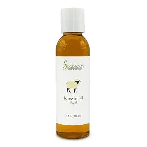 Soapeauty Liquid Lanolin Oil | 100% Pure & Natural Carrier Oil | Moisturizer for Dry Skin, Hair & Nails | DIY Beauty & Soap Making | 4 fl oz