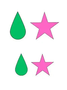 Temporary Tattoo For His oka Face, Pink Star and Green Teardrop Design, 2 Pack, HXH Anime Costume And Cosplay Accessories, Last Up To 3 Days