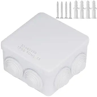 Zulkit Junction Box ABS Plastic Dustproof Waterproof IP55 Universal Electrical Boxes Project Enclosure White 3.4 x 3.4 x 2 inch (85 x 85 x 50mm)