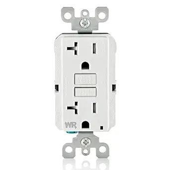 Leviton Slim GFCI Weather & Tamper-Resistant Outlet, 20 Amp, GFWT2-W, White