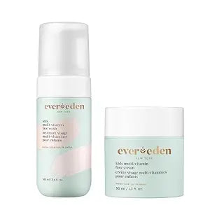 Evereden Kids Multi-Vitamin Face Wash & Cream Set, Vegan, Melon, Ages 3+