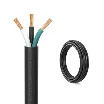 FIRMERST 12 Gauge 3 Conductor SJTOW Power Cable 30Ft Oil Resistant Black