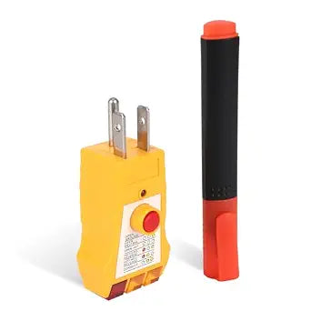 Grounding Tester Kit, GFCI Inspection Socket Tester with Conductivity Test Pen Outlet Continuity Testing Tool for Mat Pads Sheets Pillow Cases Blankets Wristband (US Standard Outlet)