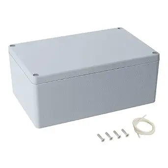 LeMotech Junction Box, Aluminum Alloy Metal Electrical Box, IP67 Waterproof Dustproof Project Box, Outdoor Universal Enclosure, Grey 7.4x4.7x3.0in (188x120x78mm)