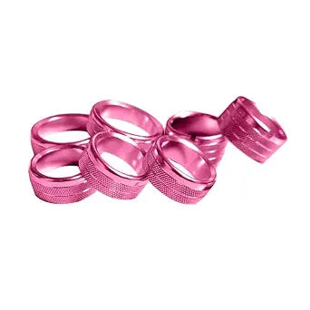Aluminum Alloy HVAC Control Knob & Switch Covers Kit for Chevy Silverado/GMC Sierra 2014-2018 (7Pcs Pink) - Radio Button Trim, AC/Light Control Panel Covers, Metal Dashboard Upgrade Accessories