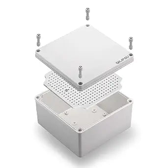 QILIPSU Outdoor Junction Box IP67 Waterproof Project Box ABS Plastic Weatherproof Electrical Enclosure Gray Cover (4.9"x4.9"x3")