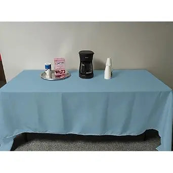 Intedge TCM45110-LIGHT Blue Rectangular Tablecloth, 45" x 110", Hemmed Edge, Poly Cotton Fabric, Reusable and Washable Fabric Table Cover for Dining, Made in USA,1 Each
