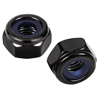 #10-24 Nylon Insert Hex Lock Nuts Locknuts, 304 Stainless Steel 18-8, Black Oxide, 50 PCS