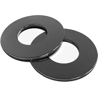 100PCS 1/4" Black Stainless Steel Flat Washers, Metal Washers for Screws and Bolts, Black Zinc Plated