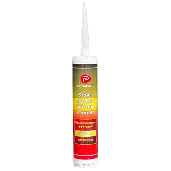 Wood Stove Door Gasket Cement, 850F High Temperature Resistance RTV Silicone Adhesive, Fiberglass Gasket Adhesive Sealant for Woodstoves and Fireplaces, Black Color, 10.2 Fl Oz, 300ml