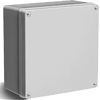 Kanayu Conduit Box Electrical 8'' x 8'' x 4'' Junction Box Plastic Dustproof Waterproof IP65 Gray White Protect Conduits and Fittings Universal Electrical Project Enclosure for Outdoor