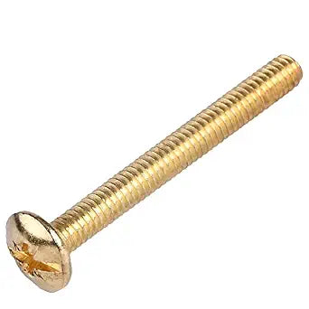 QOGRISUN 25-Pack #8-32 x 1-1/2" Machine Screws, Brass Plated, Cabinet Knobs
