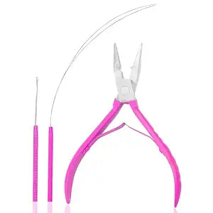 SIVOTE Hair Extension Pliers Tool Kit, Stainless Steel, Pink