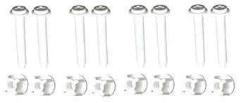 Universal White Plastic Toilet Seat Hinge Bolt Screws for Top Mount Toilet Seat Hinges/Toilet Seat Screws/Replacement Plastic Toilet Seat Hinge Bolt Screw with Plastic Nuts (8)