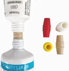 Toothpaste Refill Adapter 4 Pack, Universal Connector to Transfer Remaining Toothpaste Between Tubes, Reusable Waste-Reducing Bathroom Accessory Pack