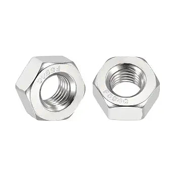 50pcs Hex Nuts - [1/4"-28] 304 Stainless Steel 18-8 (A2-70) Hardware Nuts for Mechanical Repair & Assembly, Standard Inch Fine Thread Nut, Bright Finish, Silver