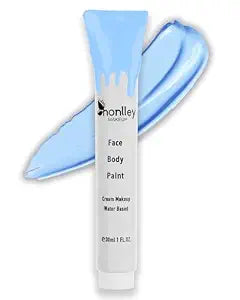 Light Blue Face Body Paint Tube, Washable Pale Blue Body Painting, Hypoallergenic Sky Blue Face Sally Sadness for Halloween Corpse Bride Avatar Smurf Christmas Cosplay Makeup
