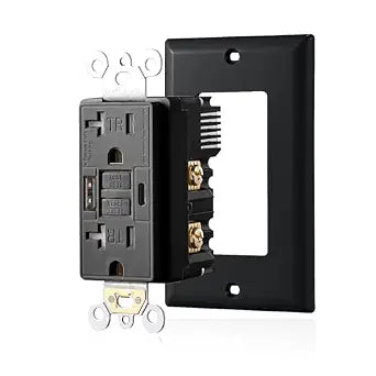 20 Amp Self-Test GFCI Outlet Combination with USB Type A & Type-C