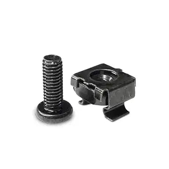 AxcessAbles 20-Pack M5 Cage Nuts and Screws Set  Rack Mount Hardware Kit with Washers for Server Cabinets, Shelves, Routers, AV Racks